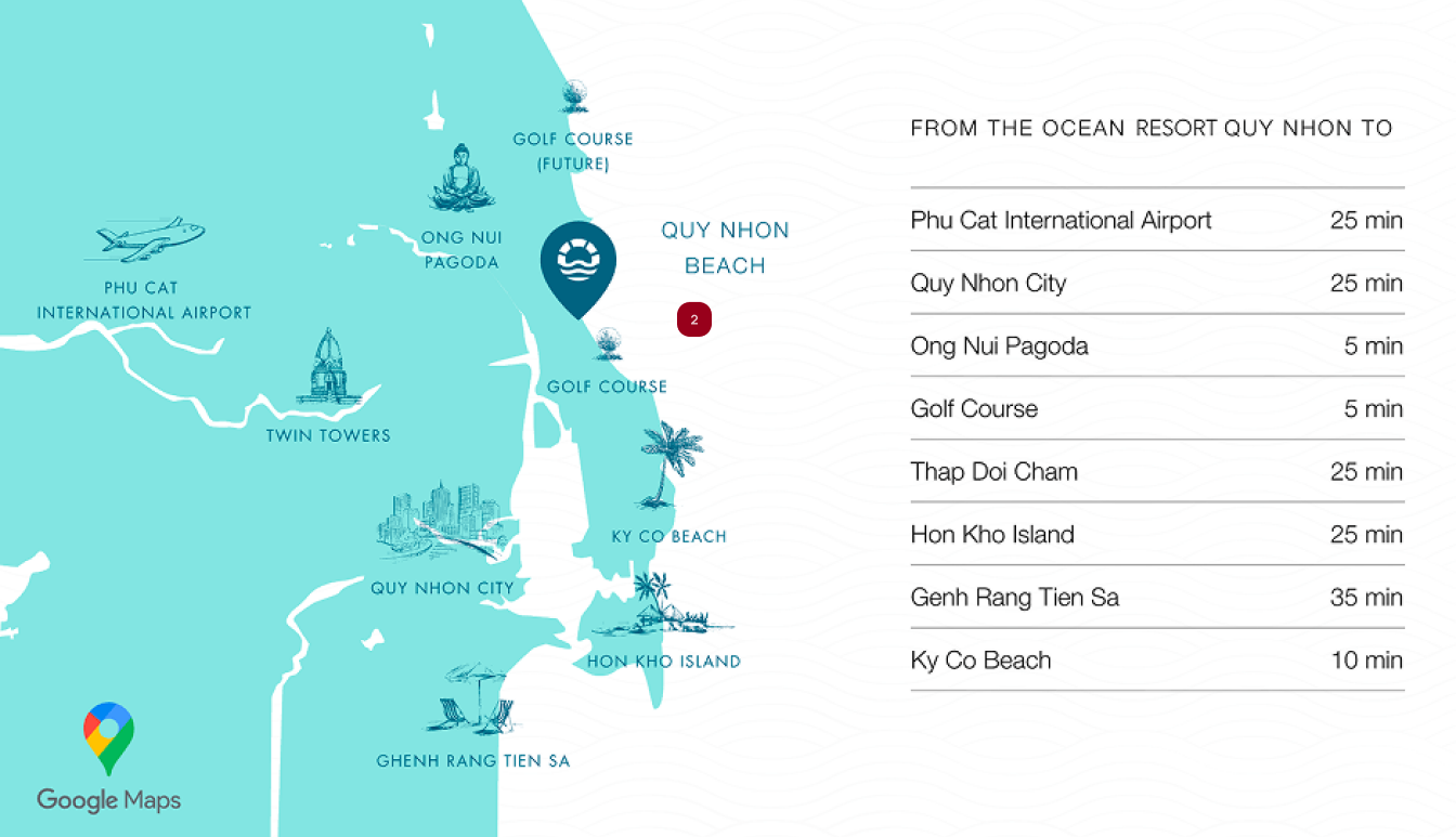 Bản đồ vị trí The Ocean Resort Quy Nhon